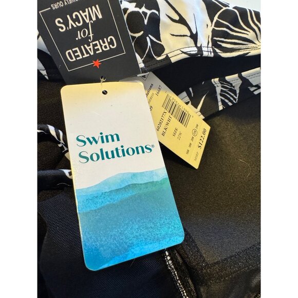 Swim Solutions Support Control Size 22W Swim Dress Black White NWT $122 - Picture 8 of 16